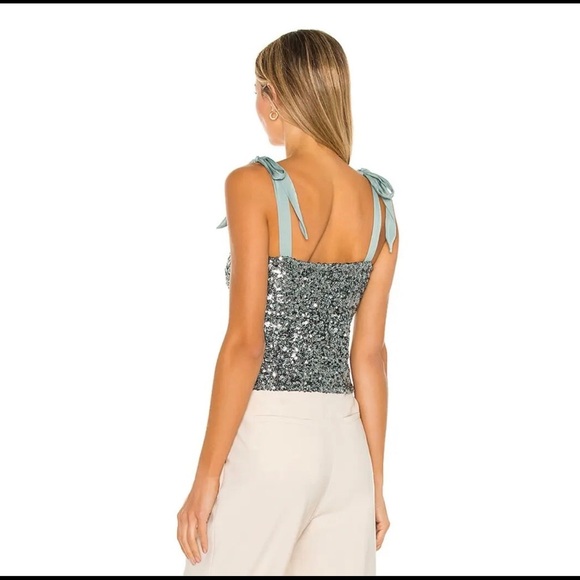 REVOLVE FREE PEOPLE Hey Girl Sequin Cami In Blue Moon - Picture 2 of 5